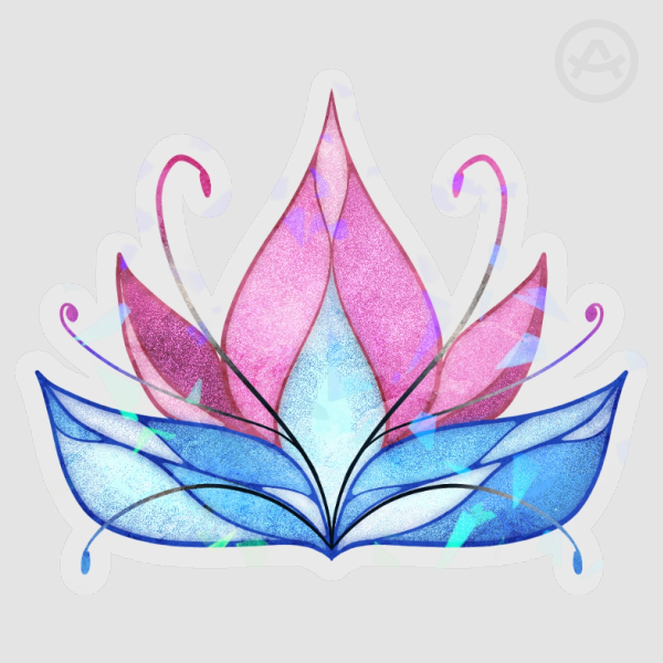 Stained Glass Lotus Sticker