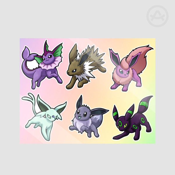 Stadium Shiny Eeveelutions Sticker Sheet