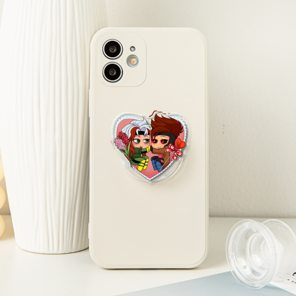 Rogue and Gambit chibi Phone Holder