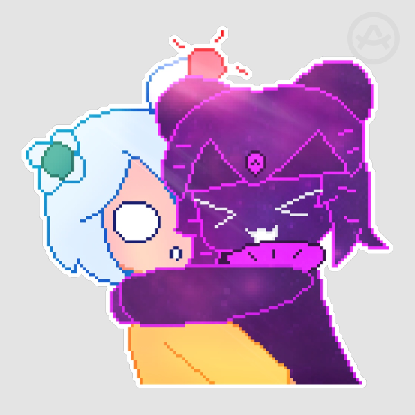 Latz and Mono Hug Sticker