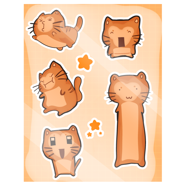 Orange cat Stickers Sheet