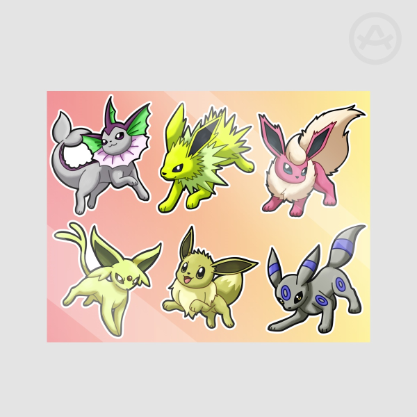 Colosseum Shiny Eeveelutions Sticker Sheet