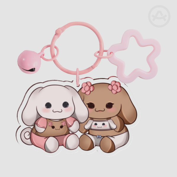 (Sanrio Keychain) Mocha and Cinnamoroll