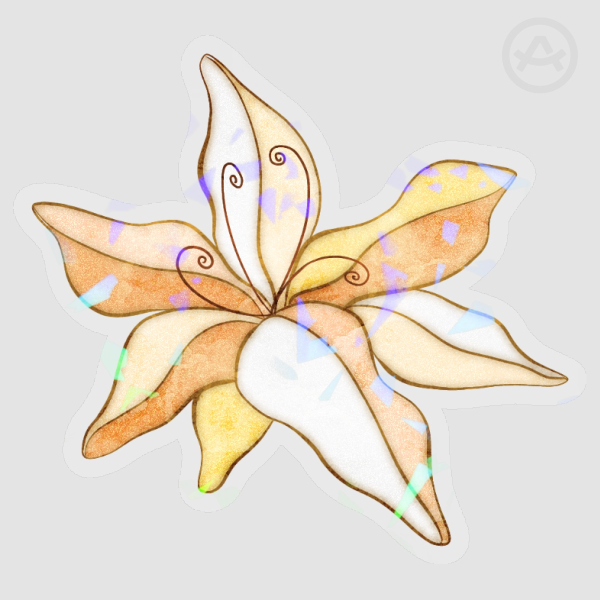Stained Glass Lily Flower Sticker