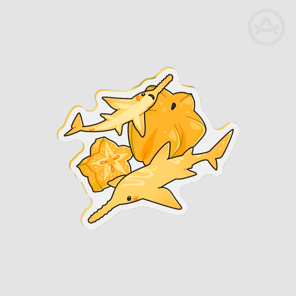 Starfruit saw shark Fridge Magnet - 1.96""(50mm)