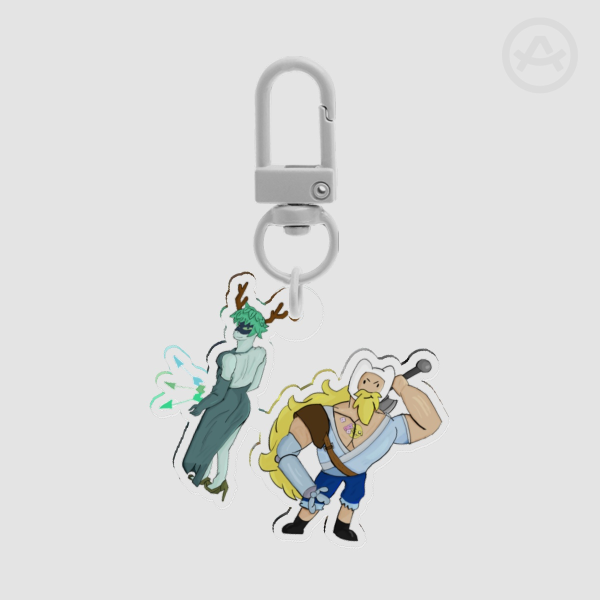 Finn and Huntress Wizard Adventure Time Acrylic Keychain