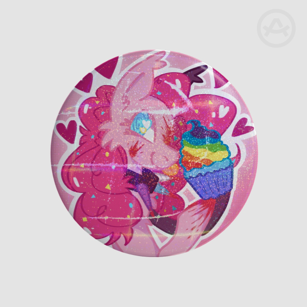 Cupcakes Cross Rainbow Button