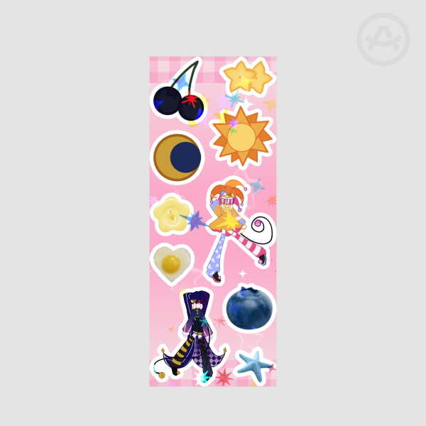 Sunny/sunberry and moonie/starfuit Sticker Sheet