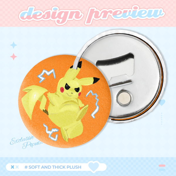 Pikachu Plush Badge Fridge Magnet