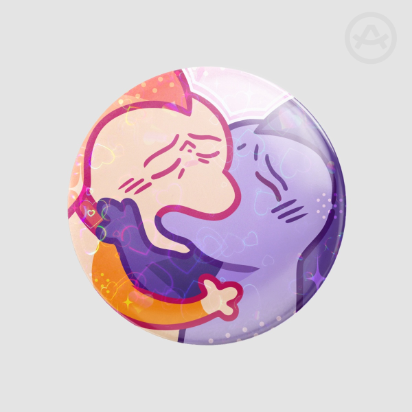 Keimin Round Badges: Heart Holo