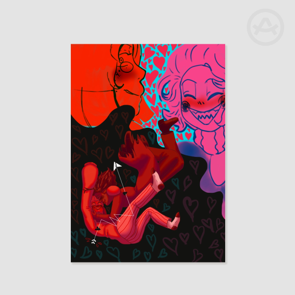 Radioapple falling in love  Poster Printing