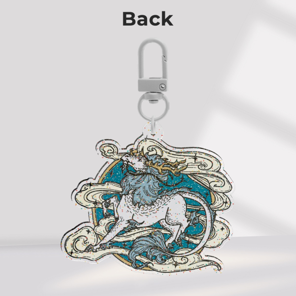 Kirin Glitter Acrylic Keychain