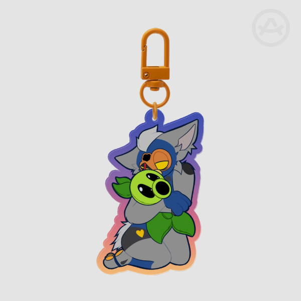 Peashooter plushie Colored Edge Acrylic Keychains