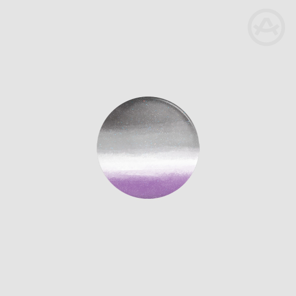 Asexual pearlescent button pin