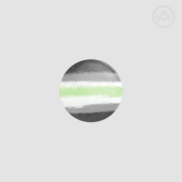 Agender pearlescent button pin