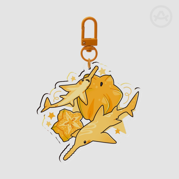 Starfruit saw shark Keychain