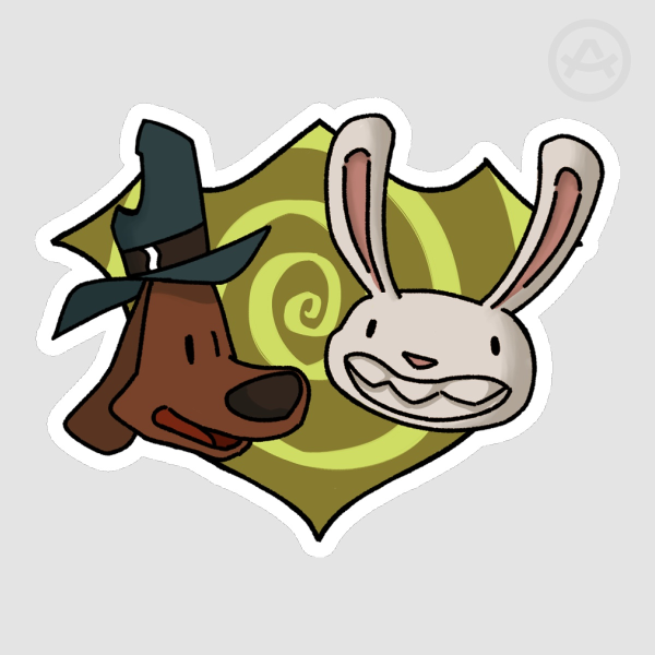 Sam and Max Badge Die Cut Sticker