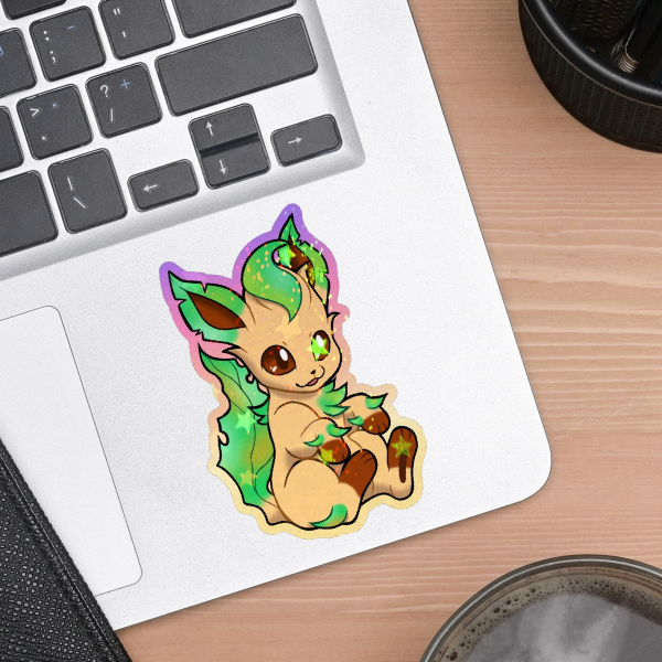 Leafeon Shiny Colored Edge Die Cut Stickers