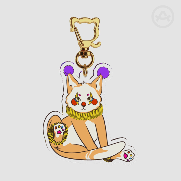 Clown Cat Keychain
