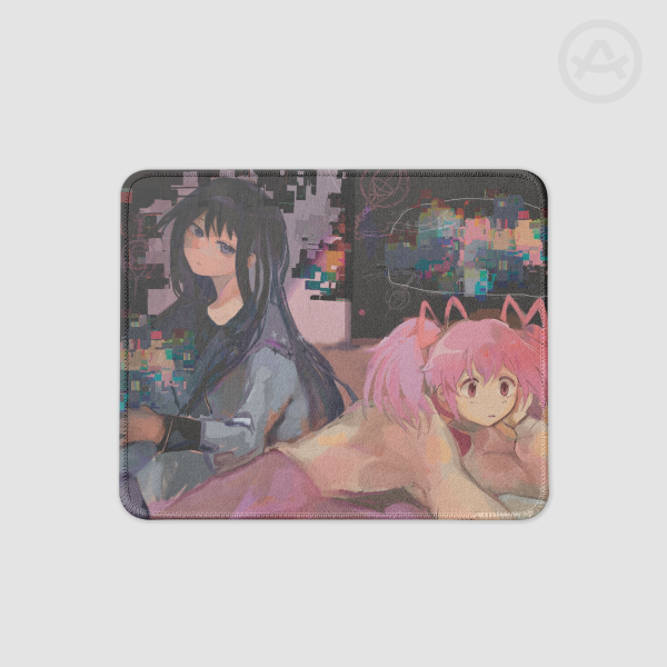 Madoka and homura Square Mouse Pad