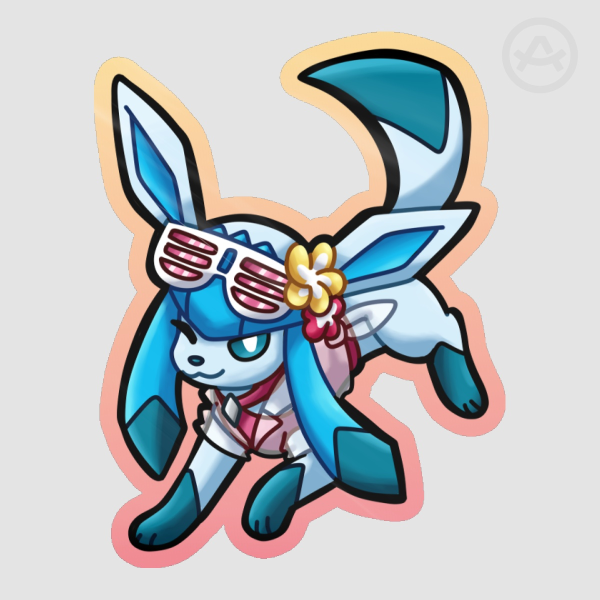 Glaceon (Beach Style) Die-Cut Sticker