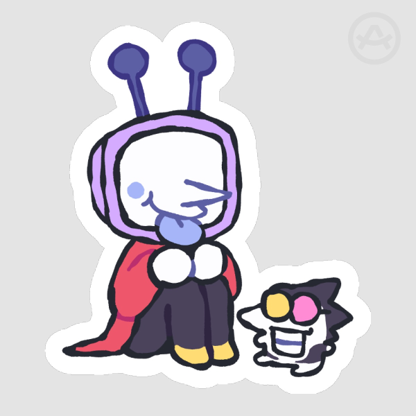 Spamton and Tenna silly sticker