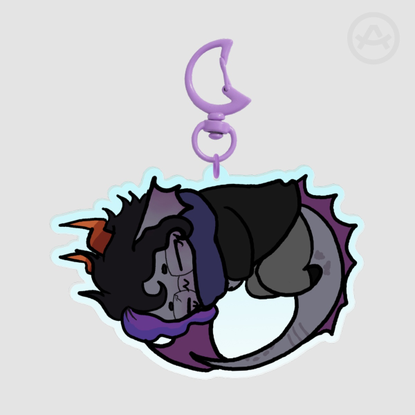 Sleepy Snowy keychain || PARODYSTUCK