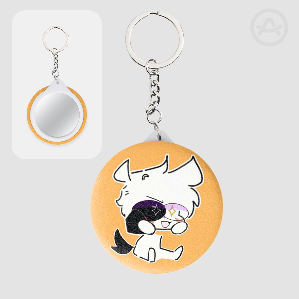 Fello Plush Badge Mirror Keychains