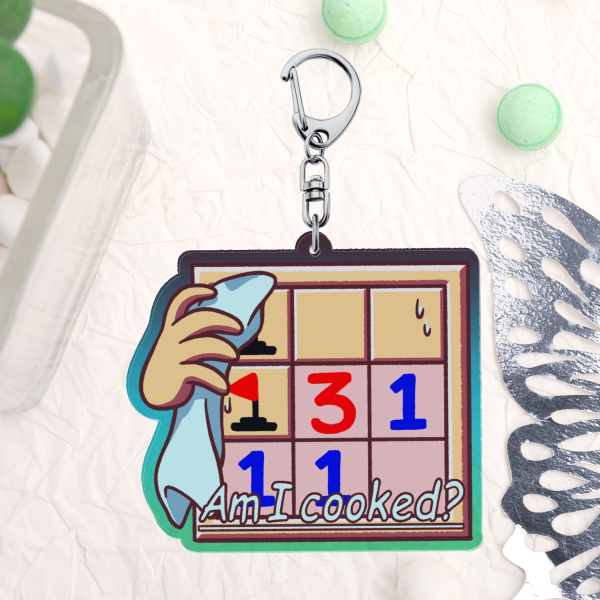 Minesweeper 50/50 Am I Cooked? Acrylic Keychain