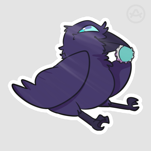 Bottlecap Raven Sticker