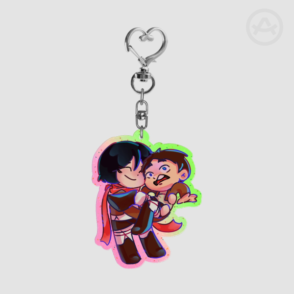 Eren and Mikasa Colored Edge Acrylic Keychains