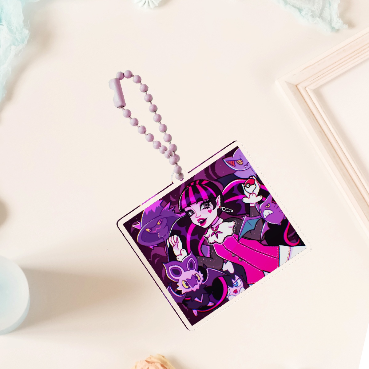 Draculaura x Pokemon Acrylic Keychain