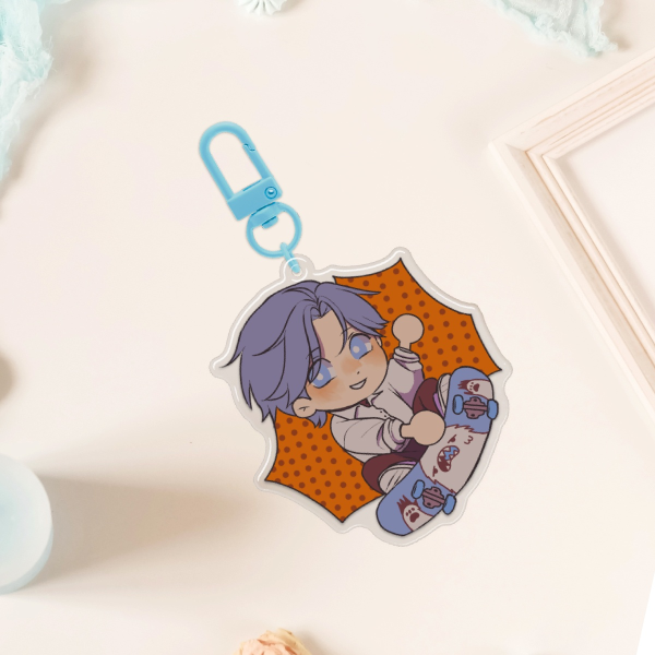 Skater Epoxy Clear Acrylic Keychains