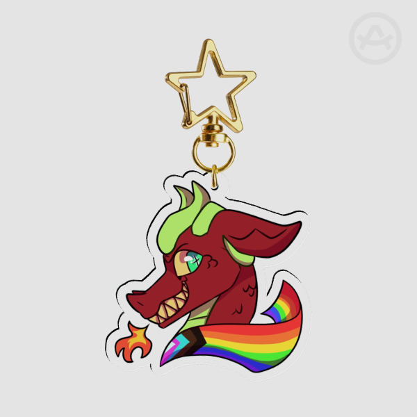 Pride Flag Dragon Keychain