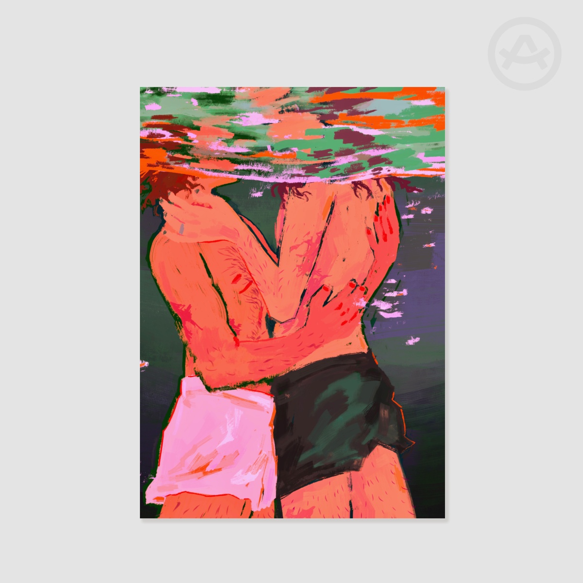 Underwater Kiss - A4 Poster