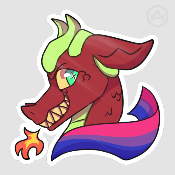 Bi Flag Dragon Sticker