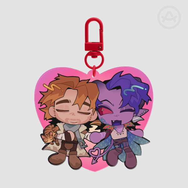 WIDOMAUK | caleb widogast + mollymauk tealeaf heart keychain [ CRITICAL ROLE ]