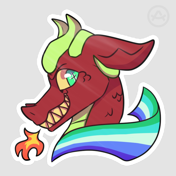 Gay Flag Dragon Sticker