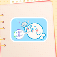 I Pay In Clams Seal Hot Foil Sticker 2.36 x 1.57 in