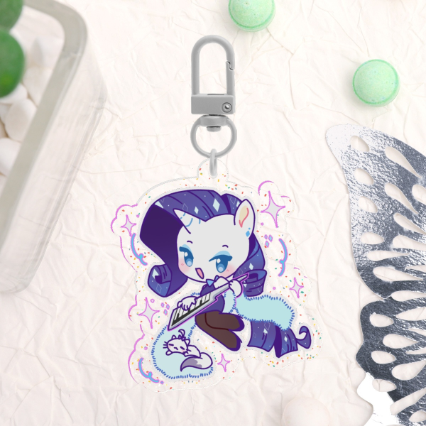 MLP Rarity Glitter Acrylic 5cm Keychains