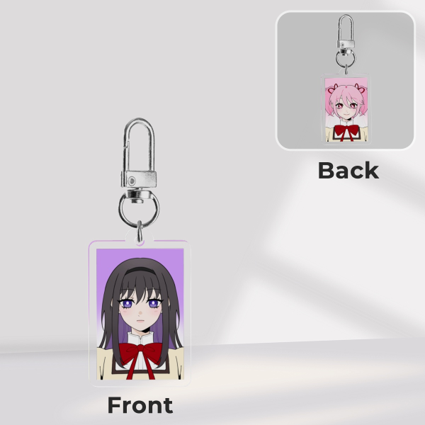 Madoka x Homura ID Keychain (double-sided)
