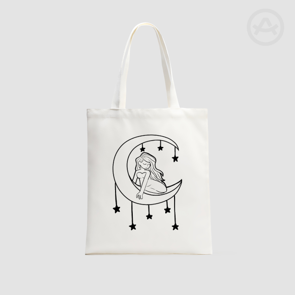 Moon Canvas Tote Bags