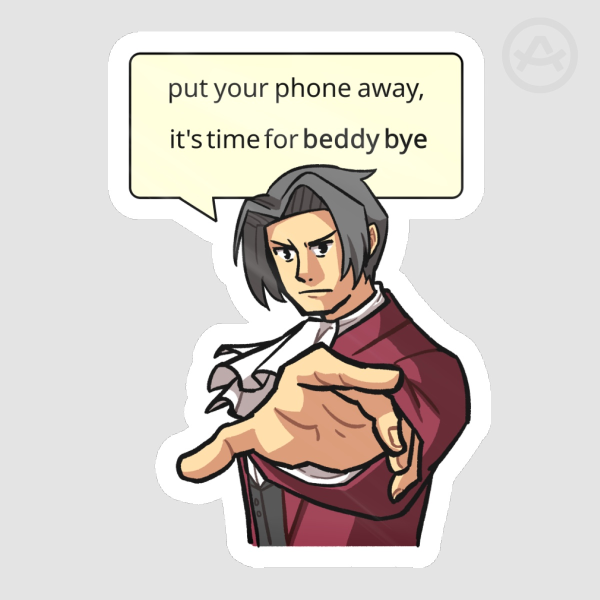 Miles Edgeworth tells you to sleep Die Cut Sticker