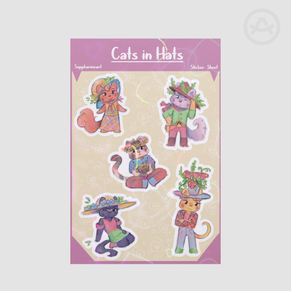 Cats in Hats Stickers Sheet