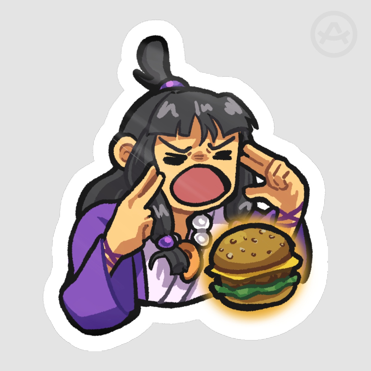 Maya Fey Burger Die Cut Sticker