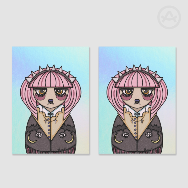 Holographic Gothic Doll Photocards
