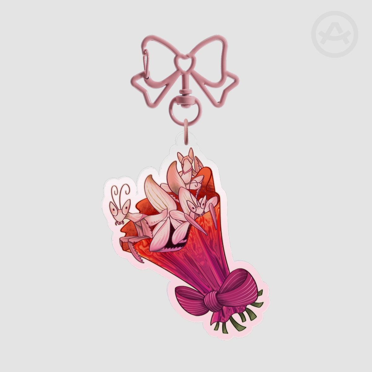 Praying Mantis Bouquet Keychain