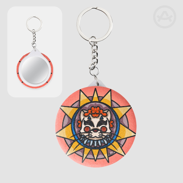 Plush kitty clown Mirror Keychains