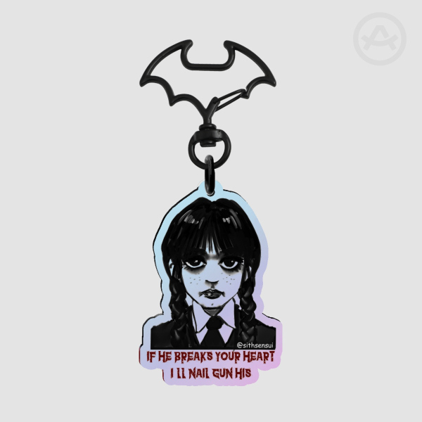 BLACK HAIR GIRLS SERIES_WEDNESDAY_ Rainbow Acrylic Keychains