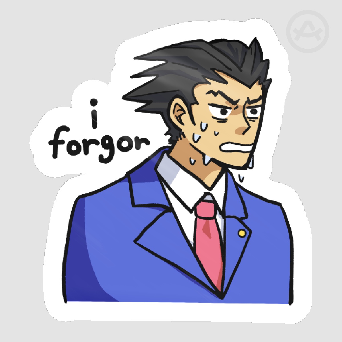 Phoenix Wright i forgor Die Cut Sticker